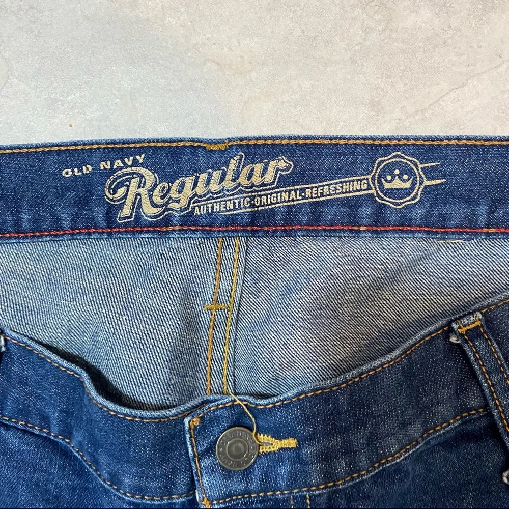 Old Navy Jeans men 42-32 Denim Blue Jeans Straight Leg High Rise - Picture 3 of 5